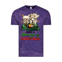 Cloud Purple have a llamazing christmas alpaca head Vintage Tee - LillyAllenDesigns