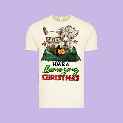 Have A Llamazing Christmas Alpaca Head Vintage Tee Designed By Lillyallendesigns