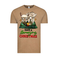 Vintage Coffee have a llamazing christmas alpaca head Vintage Tee - LillyAllenDesigns