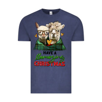 Vintage Denim have a llamazing christmas alpaca head Vintage Tee - LillyAllenDesigns