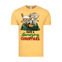 Vintage Mustard have a llamazing christmas alpaca head Vintage Tee - LillyAllenDesigns