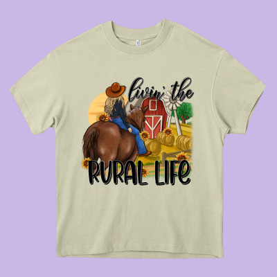 Livin The Rural Life Heavy Core Tee Designed By Maliassmallbusiness