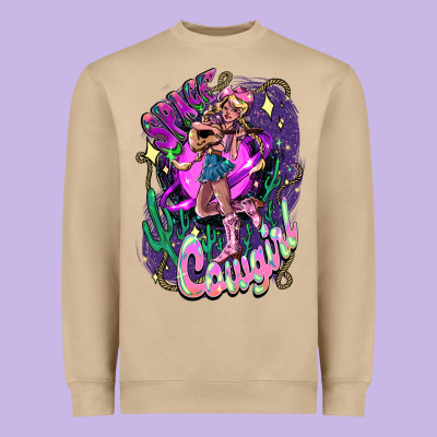Space Cowgirl Heavyweight Sweatshirt Designed By Howdyjamesfarm