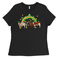 Black cow st patrick days Ladies Tee - MaliasSmallBusiness