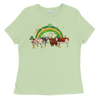 Matcha cow st patrick days Ladies Tee - MaliasSmallBusiness