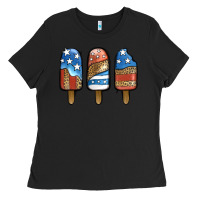 Black patriotic leopard popsicles Ladies Tee - Jasminsmagicworld