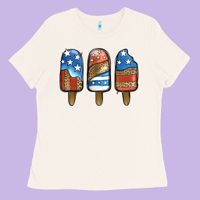 Patriotic Leopard Popsicles Ladies Tee Designed By Jasminsmagicworld