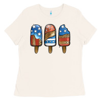 Bone patriotic leopard popsicles Ladies Tee - Jasminsmagicworld