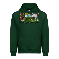 Forest Green peace love boer goat Urban Hoodie - LillyAllenDesigns