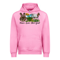 Fuchsia Pink peace love boer goat Urban Hoodie - LillyAllenDesigns