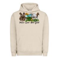 Pigment French Oak peace love boer goat Urban Hoodie - LillyAllenDesigns