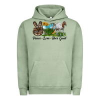 Pigment Oil Green peace love boer goat Urban Hoodie - LillyAllenDesigns