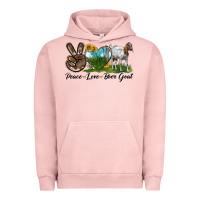 Pigment Salmon peace love boer goat Urban Hoodie - LillyAllenDesigns