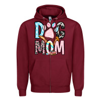 Burgundy Easter dog mom Zipper Hoodie - OliviaCreatesArt