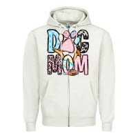 Oatmeal Heather Easter dog mom Zipper Hoodie - OliviaCreatesArt