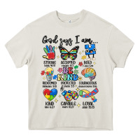 Cream god says  am autism Heavy Core Tee - MaliasSmallBusiness