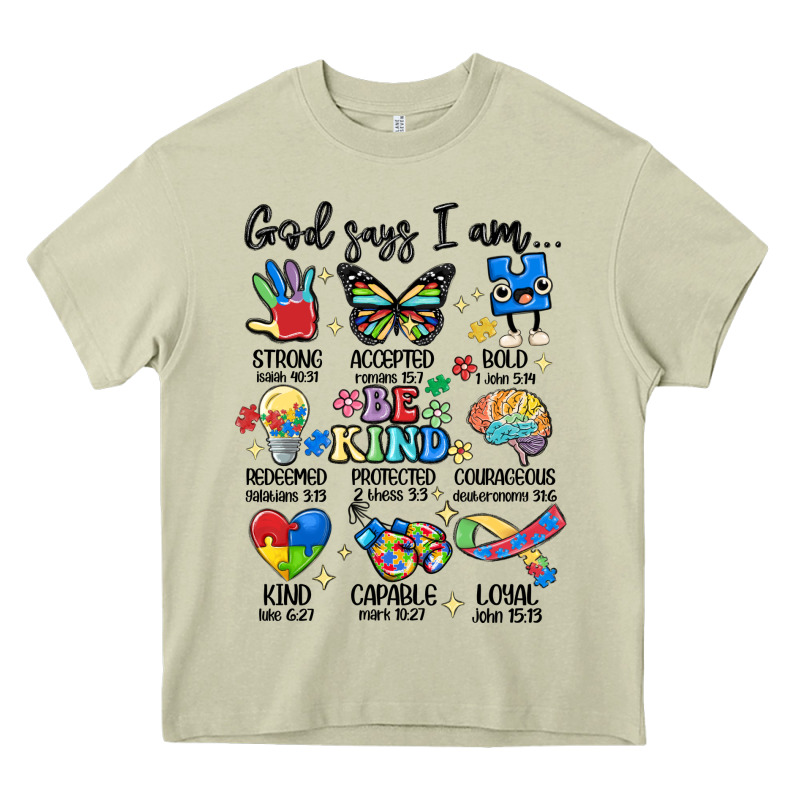 God Says  Am Autism Heavy Core Tee by MaliasSmallBusiness | Teevron