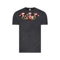 Vintage Black christmas holstein cows Vintage Tee - LillyAllenDesigns