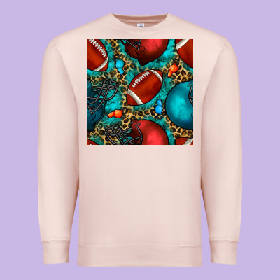 American Football Helmet With Leopard And Gemstone Premium Sweatshirt Designed By Bundleandbundleshop