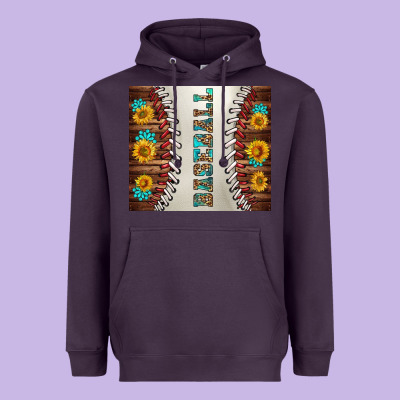 Baseball With Sunflower And Gemstone Tumbler Heavyweight Hoodie Designed By Bundleandbundleshop