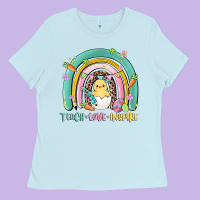 Teach Love Inspire Rainbow Ladies Tee Designed By Maliassmallbusiness