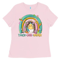 Bubblegum Pink teach love inspire rainbow Ladies Tee - MaliasSmallBusiness
