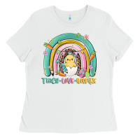 White teach love inspire rainbow Ladies Tee - MaliasSmallBusiness