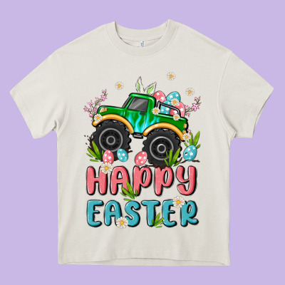 Easter Monster Truck Heavy Core Tee Designed By Maliassmallbusiness