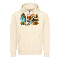 Sandshell horses coffee cups Zipper Hoodie - OliviaCreatesArt