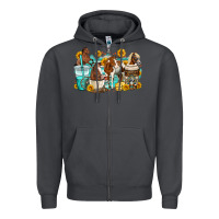Smoke horses coffee cups Zipper Hoodie - OliviaCreatesArt