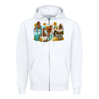 White horses coffee cups Zipper Hoodie - OliviaCreatesArt