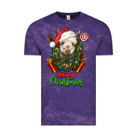 Cloud Purple merry christmas alpaca face Vintage Tee - LillyAllenDesigns