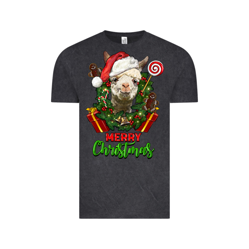 Merry Christmas Alpaca Face Vintage Tee by LillyAllenDesigns | Teevron