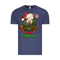 Vintage Denim merry christmas alpaca face Vintage Tee - LillyAllenDesigns