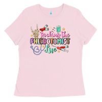 Bubblegum Pink rocking the phlebotomist life Ladies Tee - MaliasSmallBusiness