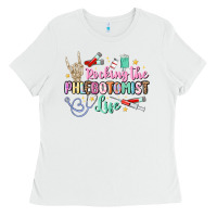 White rocking the phlebotomist life Ladies Tee - MaliasSmallBusiness