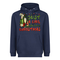 Navy just a girl who loves christmas Heavyweight Hoodie - BundleAndBundleShop