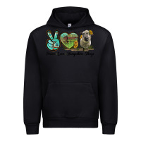 Black Peace Love Hampshire Sheep Urban Hoodie - LillyAllenDesigns