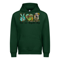 Forest Green Peace Love Hampshire Sheep Urban Hoodie - LillyAllenDesigns