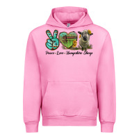 Fuchsia Pink Peace Love Hampshire Sheep Urban Hoodie - LillyAllenDesigns