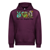 Mauve Wine Peace Love Hampshire Sheep Urban Hoodie - LillyAllenDesigns