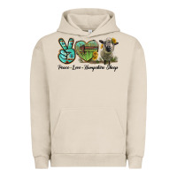 Pigment French Oak Peace Love Hampshire Sheep Urban Hoodie - LillyAllenDesigns