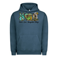 Pigment Midnight Navy Peace Love Hampshire Sheep Urban Hoodie - LillyAllenDesigns