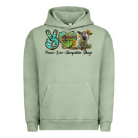 Pigment Oil Green Peace Love Hampshire Sheep Urban Hoodie - LillyAllenDesigns