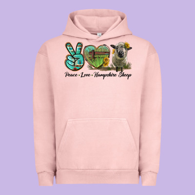 Peace Love Hampshire Sheep Urban Hoodie Designed By Lillyallendesigns