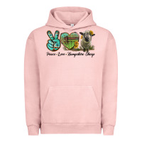 Pigment Salmon Peace Love Hampshire Sheep Urban Hoodie - LillyAllenDesigns