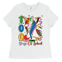 White 100 days of school Ladies Tee - MaliasSmallBusiness