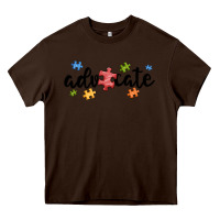 Chocolate Brown advocate autism Heavy Core Tee - MaliasSmallBusiness
