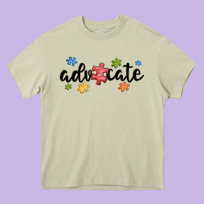 Advocate Autism Heavy Core Tee Designed By Maliassmallbusiness
