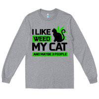 Heather Grey Cat Weed I Like My Cat Gift Long Sleeve Tee - Bettercallsaul